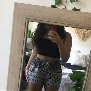 Forever 21 printed high waist drawstring shorts